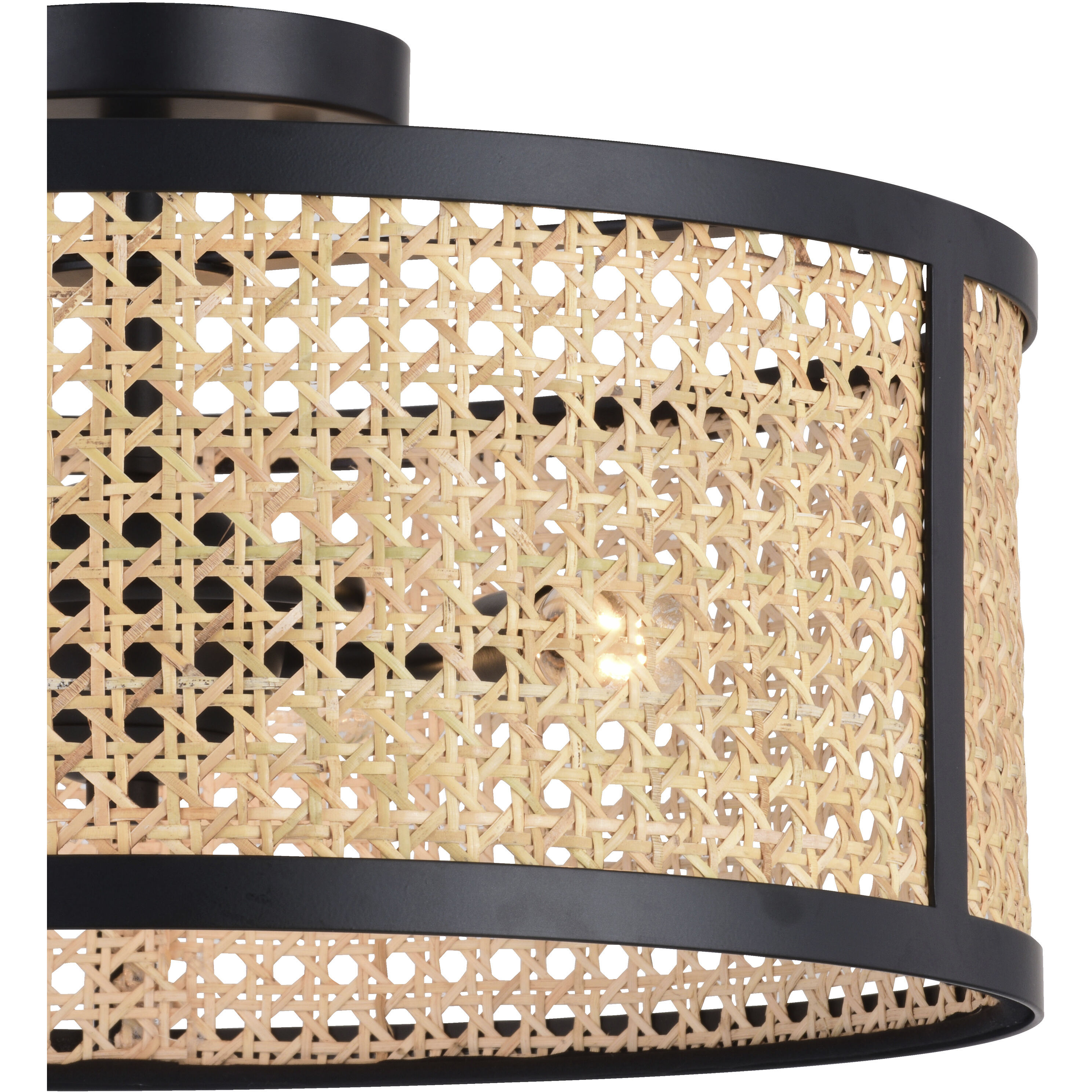 Berens LED 15.5 inch Matte Black Semi-Flush Mount Ceiling Light