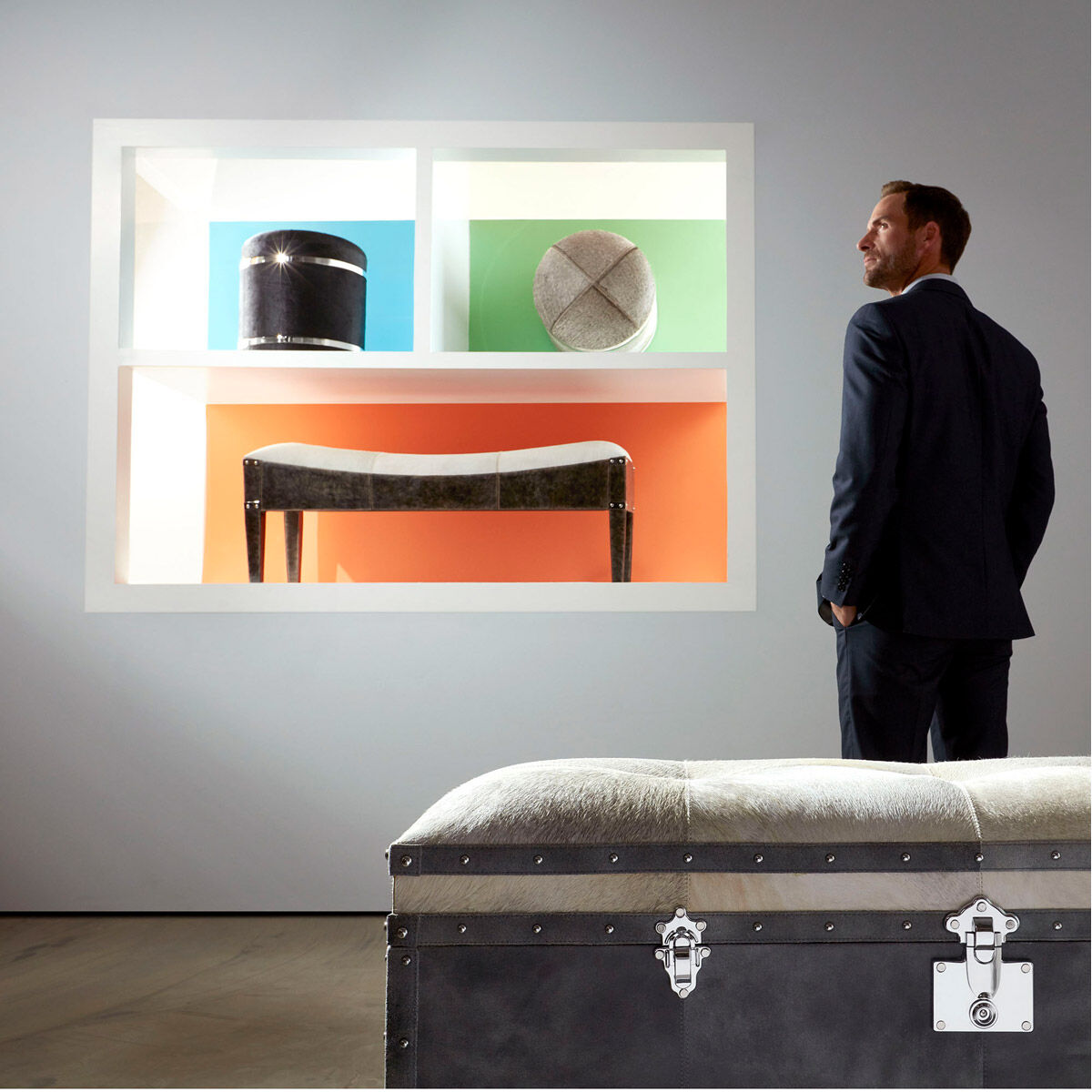 Casselton 18 inch Grey Stool