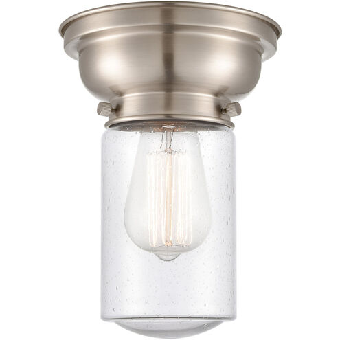 Aditi Dover LED 6 inch Brushed Satin Nickel Flush Mount Ceiling Light in Seedy Glass, Aditi
