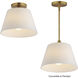 Hudson 1 Light 12 inch Natural Aged Brass Flush Mount Ceiling Light in Satin White