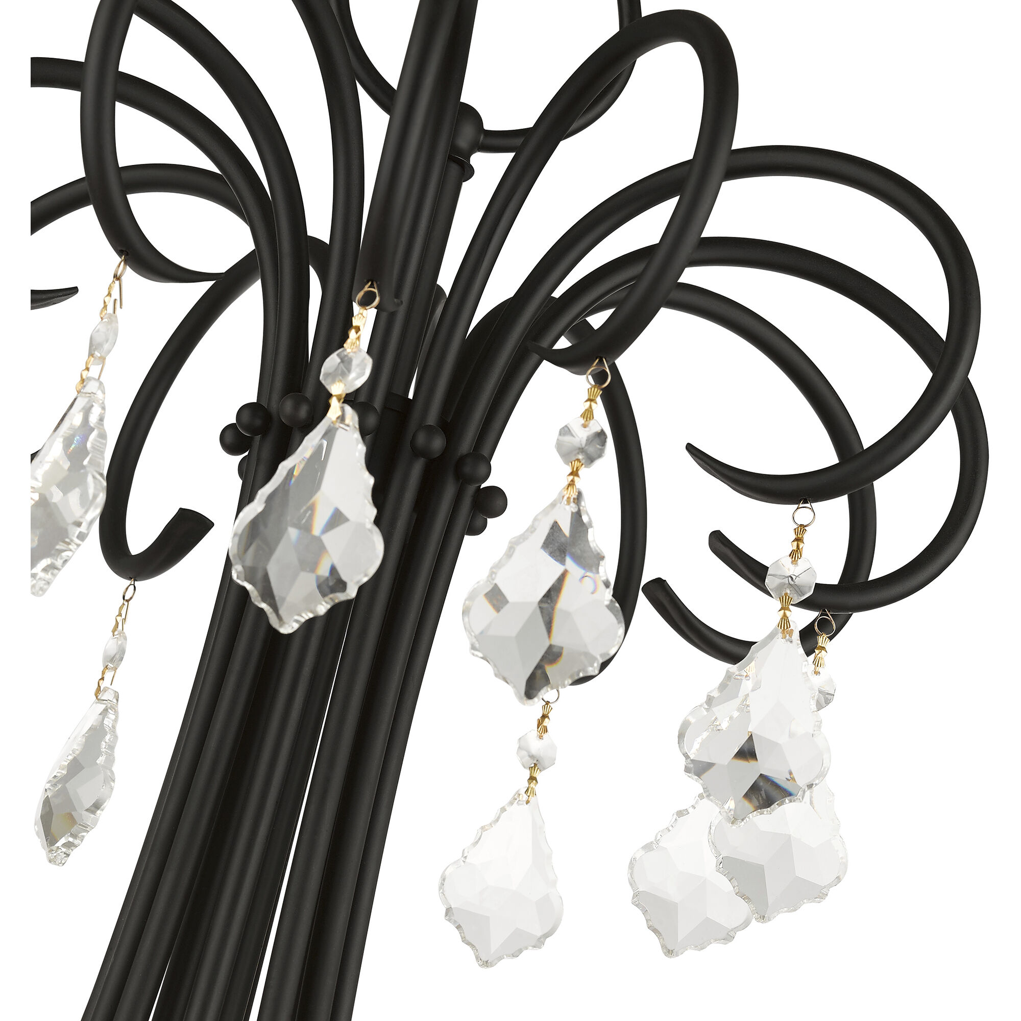 Daphne 18 Light 42 inch Black with Antique Brass Finish Accents Chandelier Ceiling Light in Black with Antique Brass Accents, Extra Large