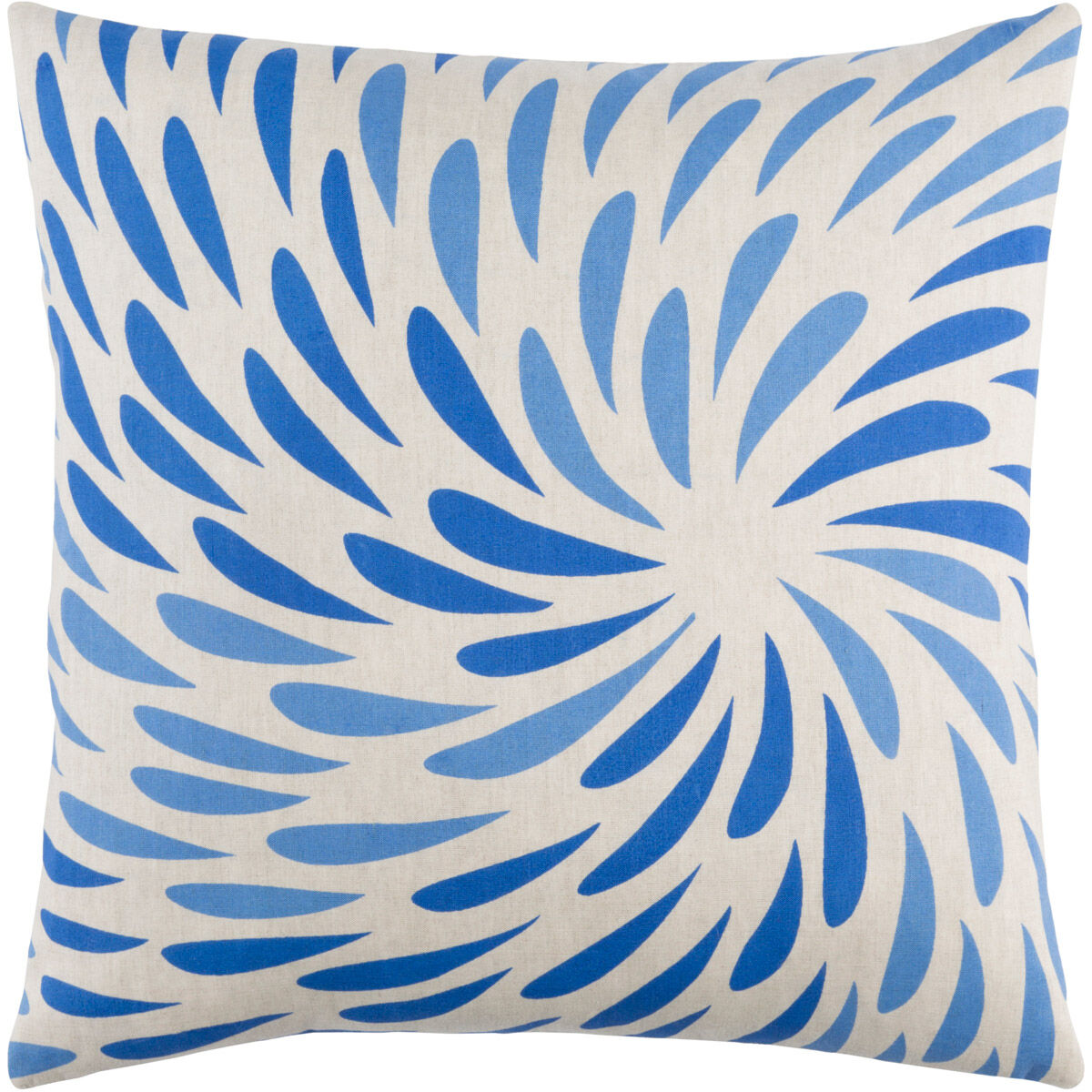 Eye Of The Storm 22 X 22 inch Dark Blue and Bright Blue Throw Pillow