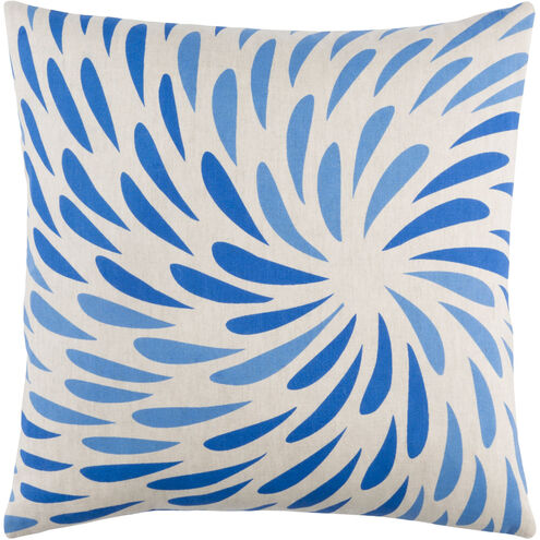 Eye Of The Storm 22 X 22 inch Dark Blue and Bright Blue Throw Pillow