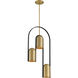 Cane 3 Light 4.25 inch Legacy Brass and Sand Coal Pendant Ceiling Light