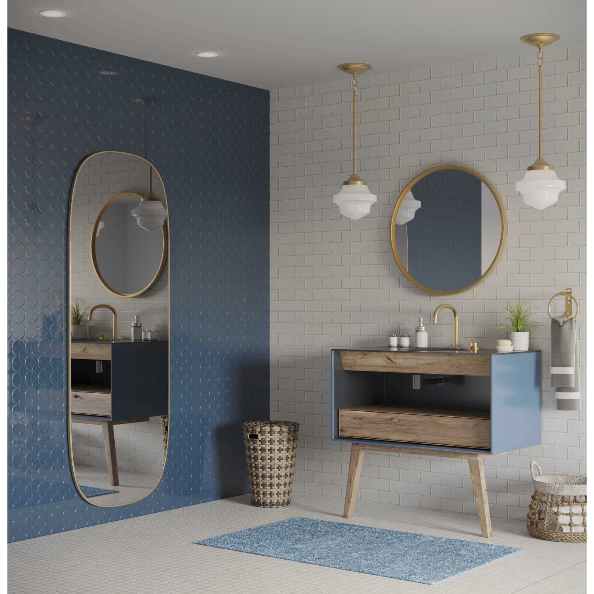 School House 1 Light 8 inch Vintage Brass Mini Pendant Ceiling Light