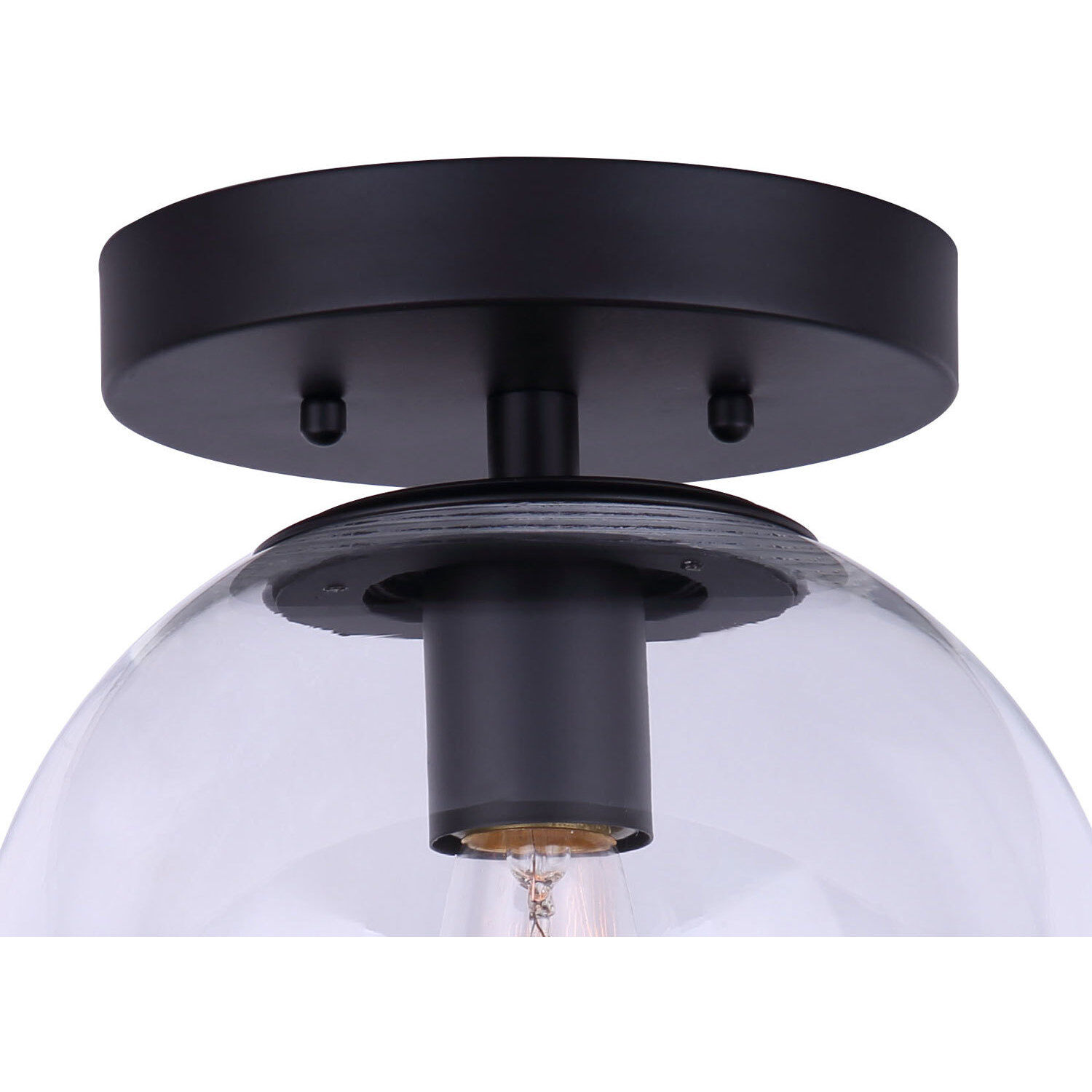 Camilo 1 Light 8 inch Matte Black Flush Mount Ceiling Light in Clear Glass