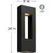 Atlantis LED 24 inch Satin Black Outdoor Wall Mount Lantern, Large