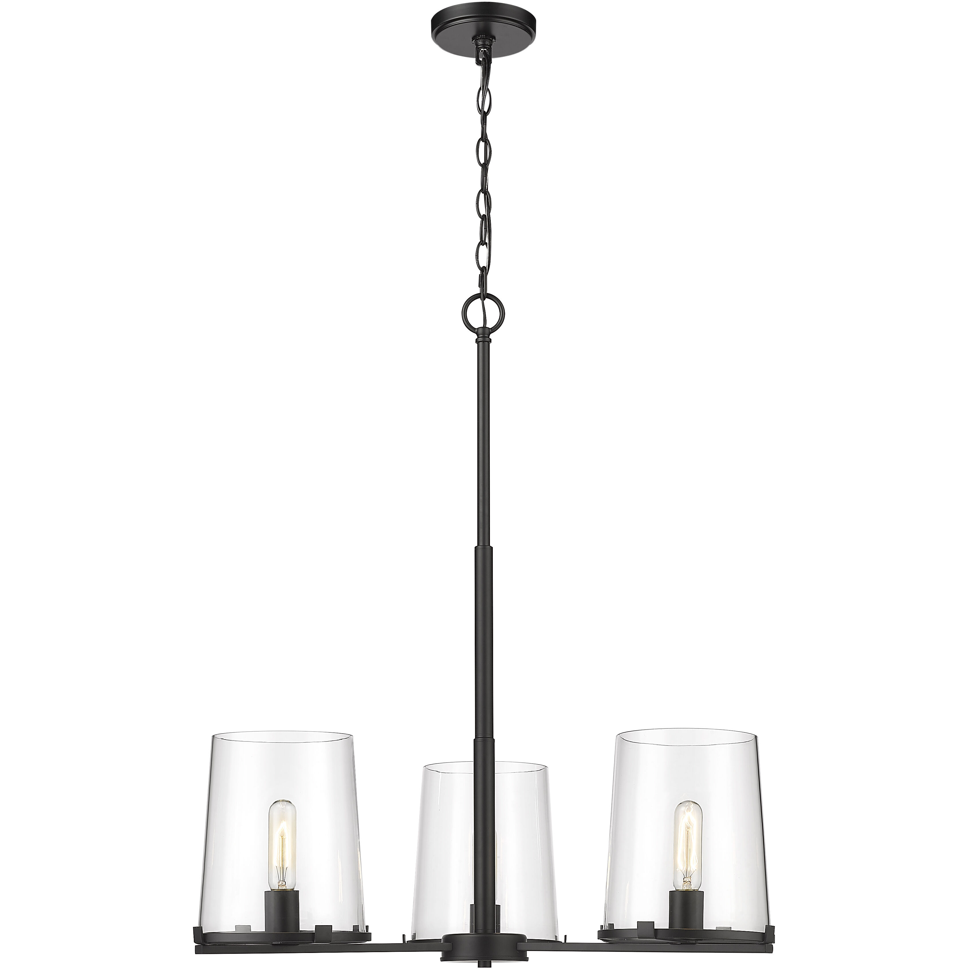Callista 3 Light 28 inch Matte Black Chandelier Ceiling Light