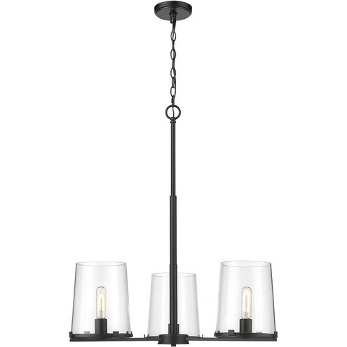 Callista 3 Light 28 inch Matte Black Chandelier Ceiling Light