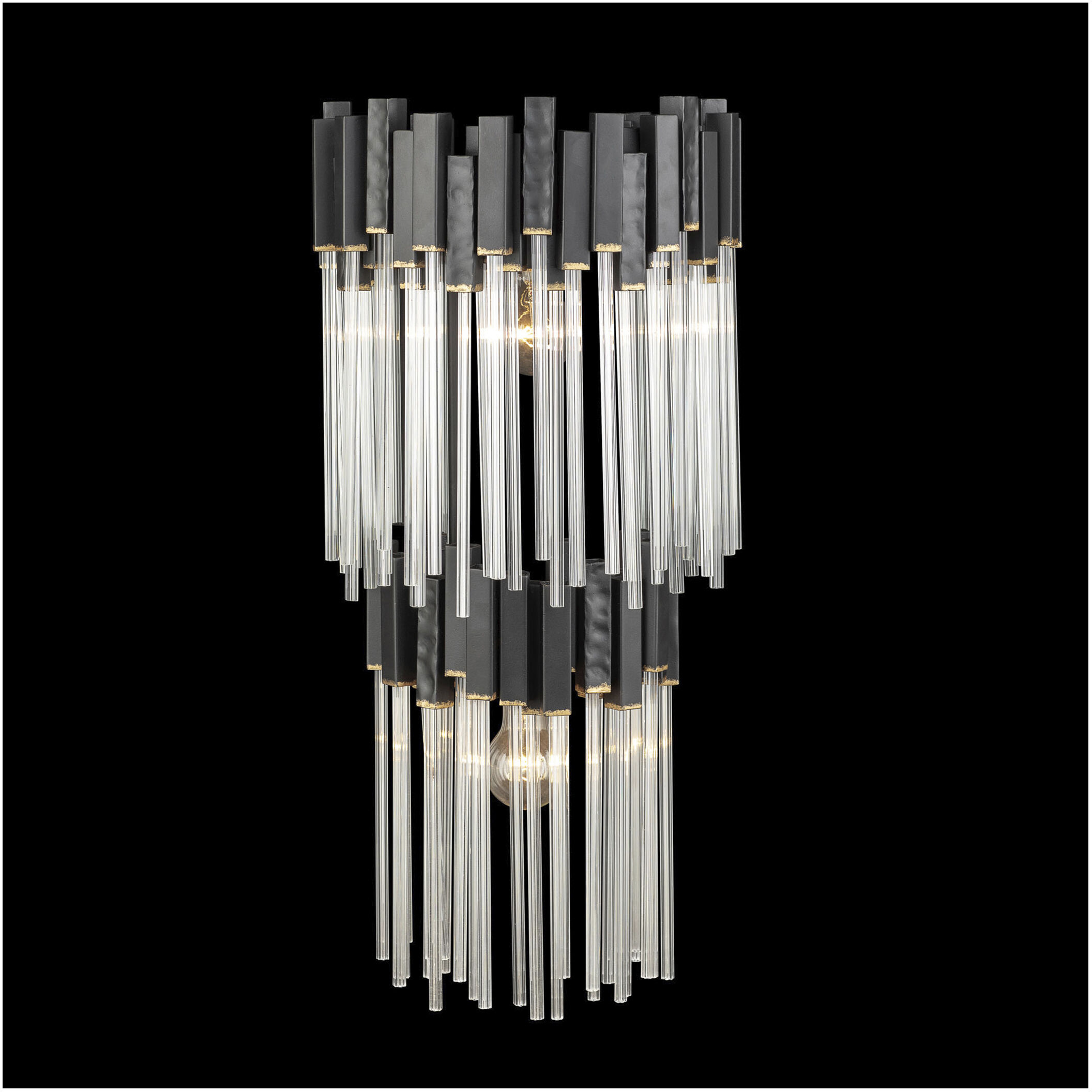 Matrix Sconce Wall Light in Matte Black/French Gold