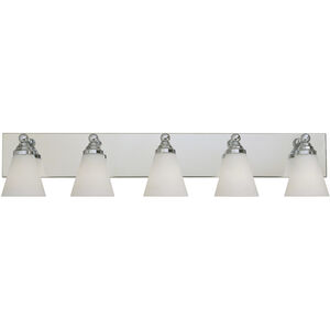 Hudson 5 Light 38 inch Chrome Bath Bar Wall Light
