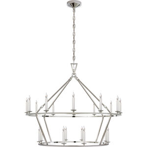 Chapman & Myers Darlana 20 Light 40 inch Polished Nickel Two-Tiered Ring Chandelier Ceiling Light, Large