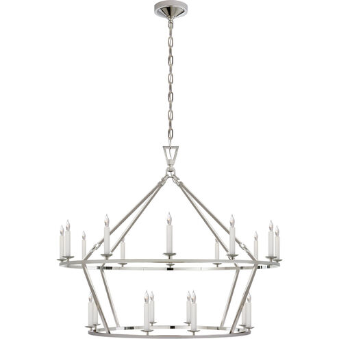 Chapman & Myers Darlana 20 Light 40 inch Polished Nickel Two-Tiered Ring Chandelier Ceiling Light, Large