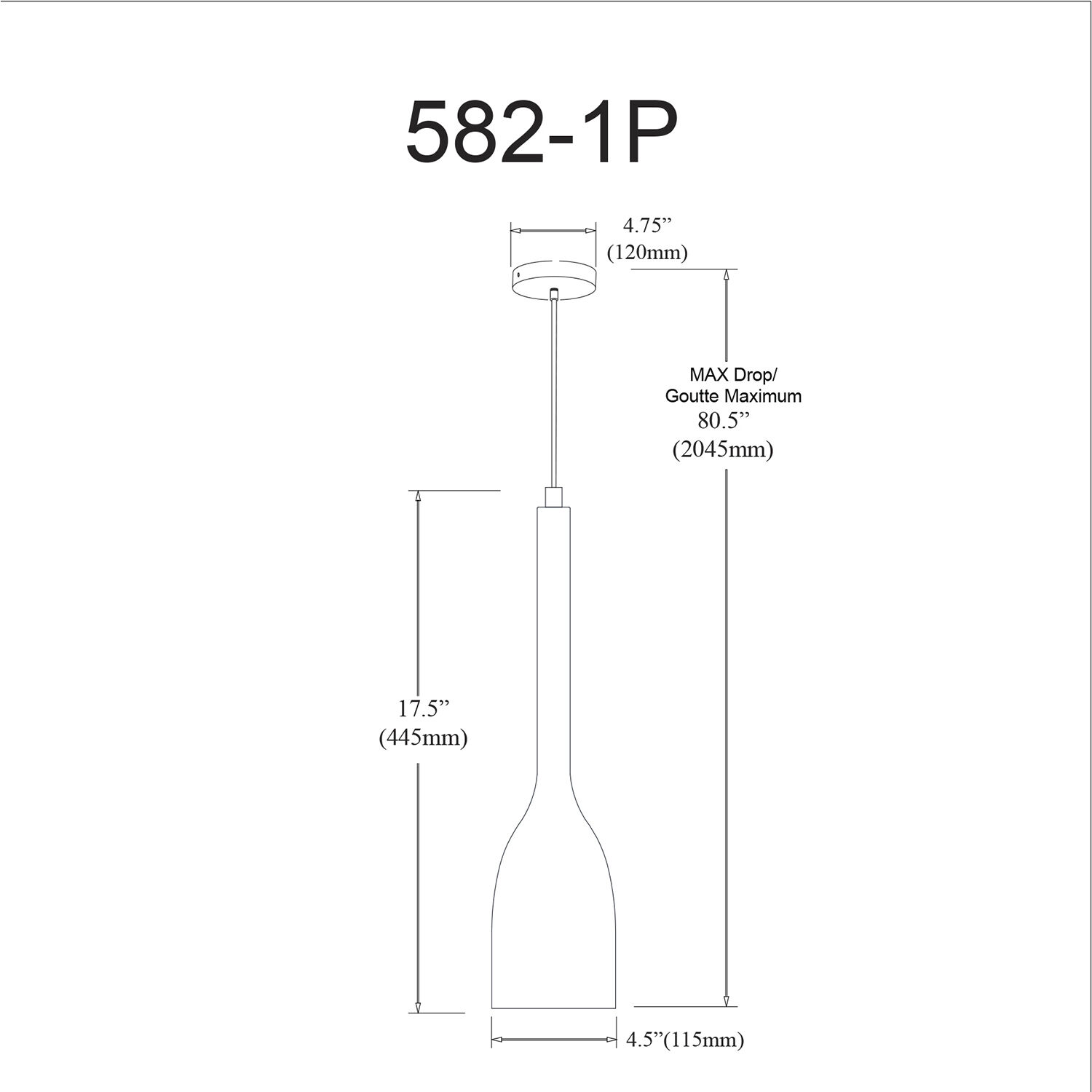 Modern 1 Light 4.5 inch Black Pendant Ceiling Light