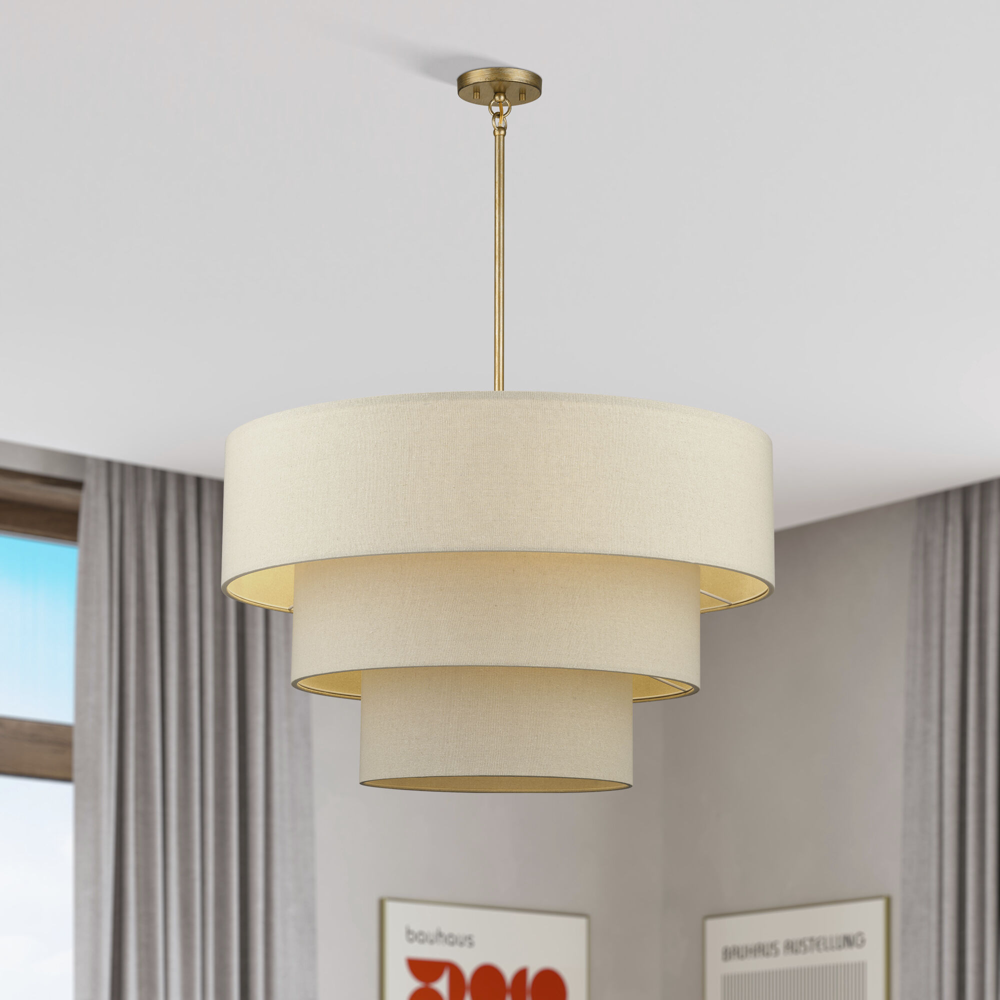 Bellingham 8 Light 32 inch Antique Gold Leaf Pendant Chandelier Ceiling Light, Large