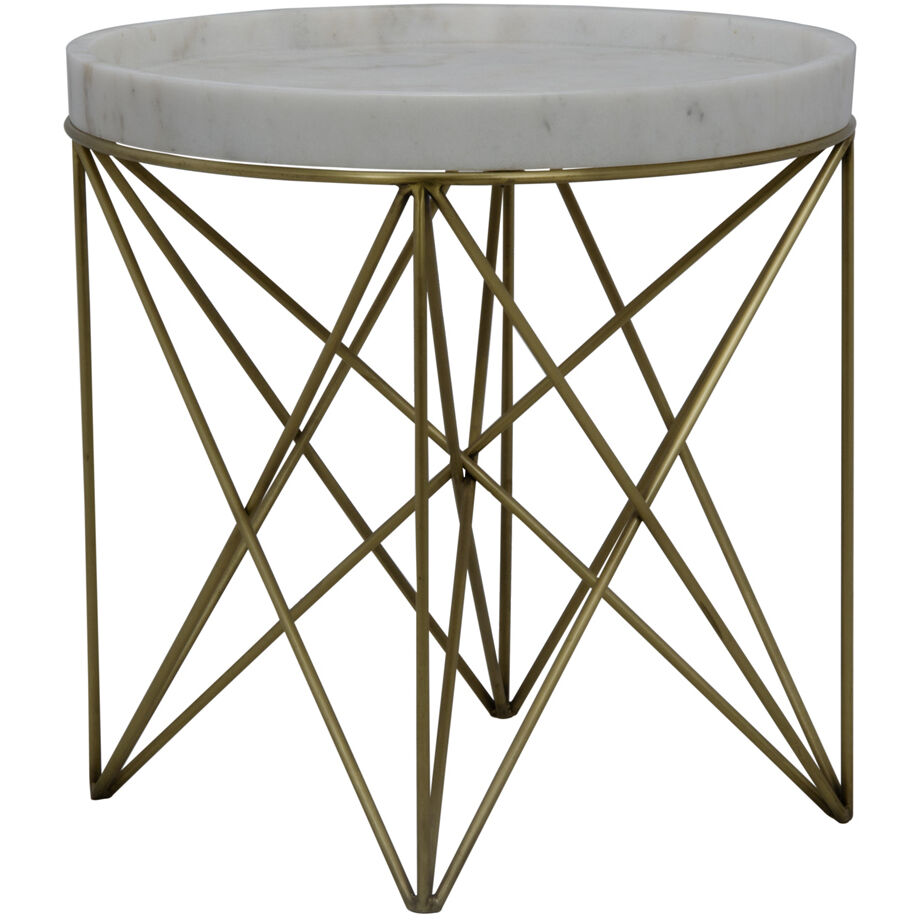 Prisma 24.5 X 24 inch Antique Brass Side Table