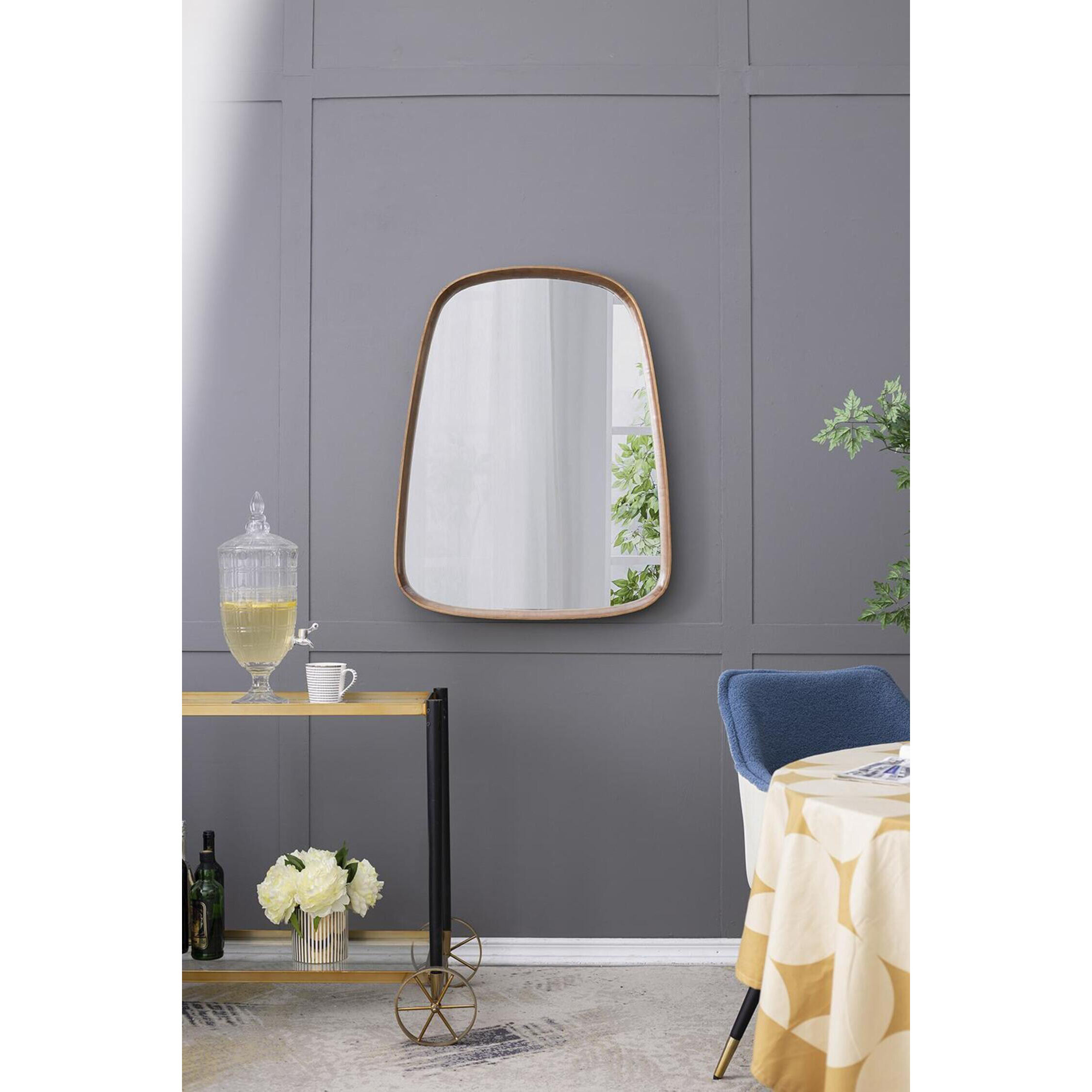 Wayne 37.4 X 27 inch Brown Wall Mirror