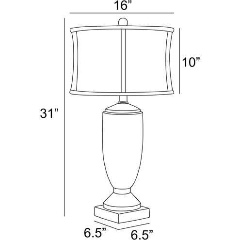 Tomas 31 inch 100.00 watt Antique Silver Table Lamp Portable Light