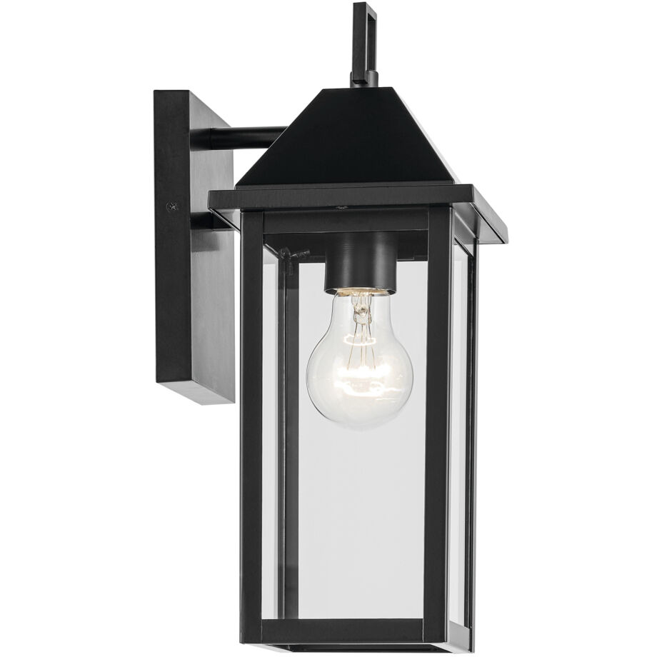 Prin 1 Light 14 inch Black Outdoor Wall Light, Small
