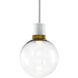 Zigrina 1 Light 7.88 inch Matte White with Aged Brass Pendant Ceiling Light