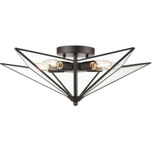 Bells 5 Light 21 inch Clear with Oil Rubbed Bronze Flush Mount Ceiling Light