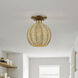 Summervine 1 Light 8 inch Antique Gold Leaf Semi Flush Mount Ceiling Light, Small