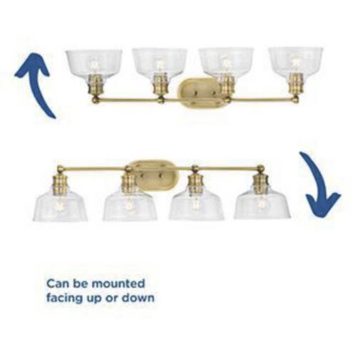 Singleton 4 Light 36 inch Vintage Brass Bath Vanity Wall Light