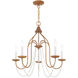 Alessia 5 Light 24 inch Antique Gold Leaf Chandelier Ceiling Light