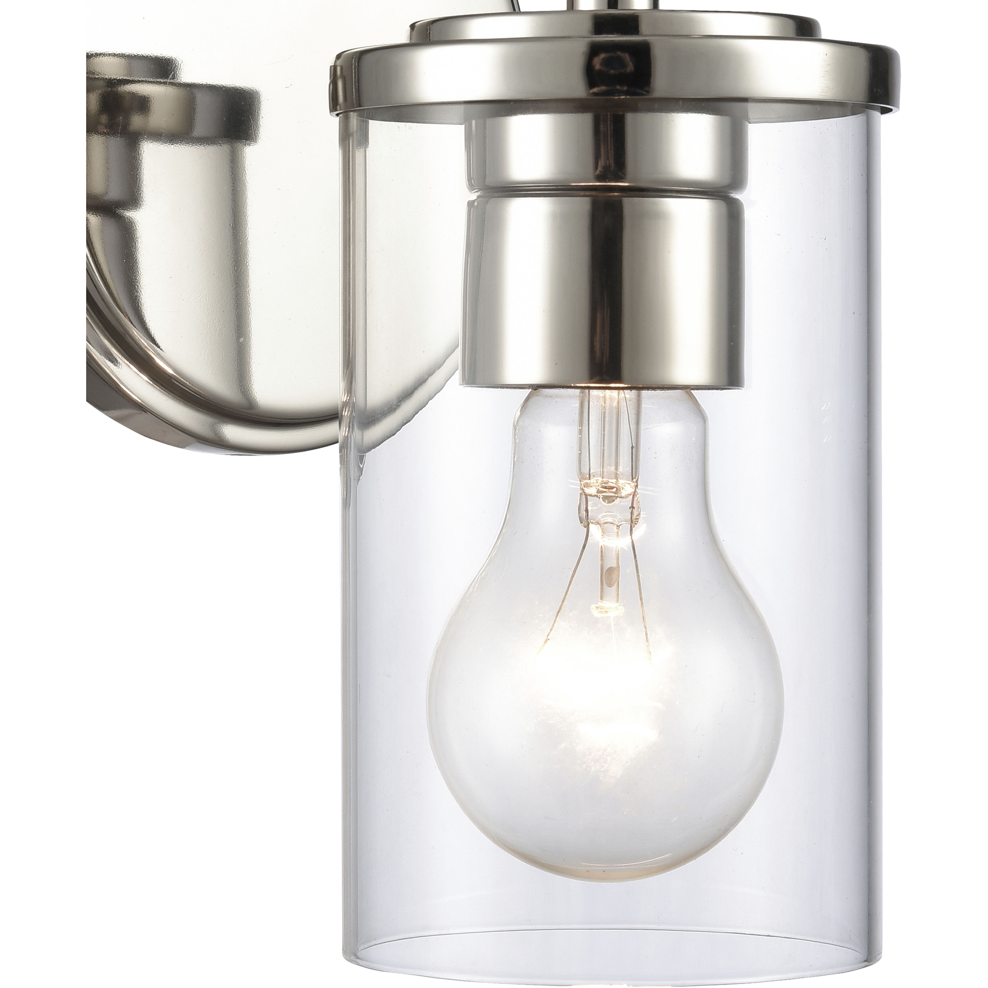 Burrow Vanity Light Wall Light in Polished Nickel with Antique Nickel