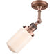 Franklin Restoration Dover 1 Light 5 inch Antique Copper Semi-Flush Mount Ceiling Light in Matte White Glass, Franklin Restoration