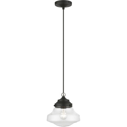 Avondale 1 Light 9 inch Black with Brushed Nickel Accent Mini Pendant Ceiling Light