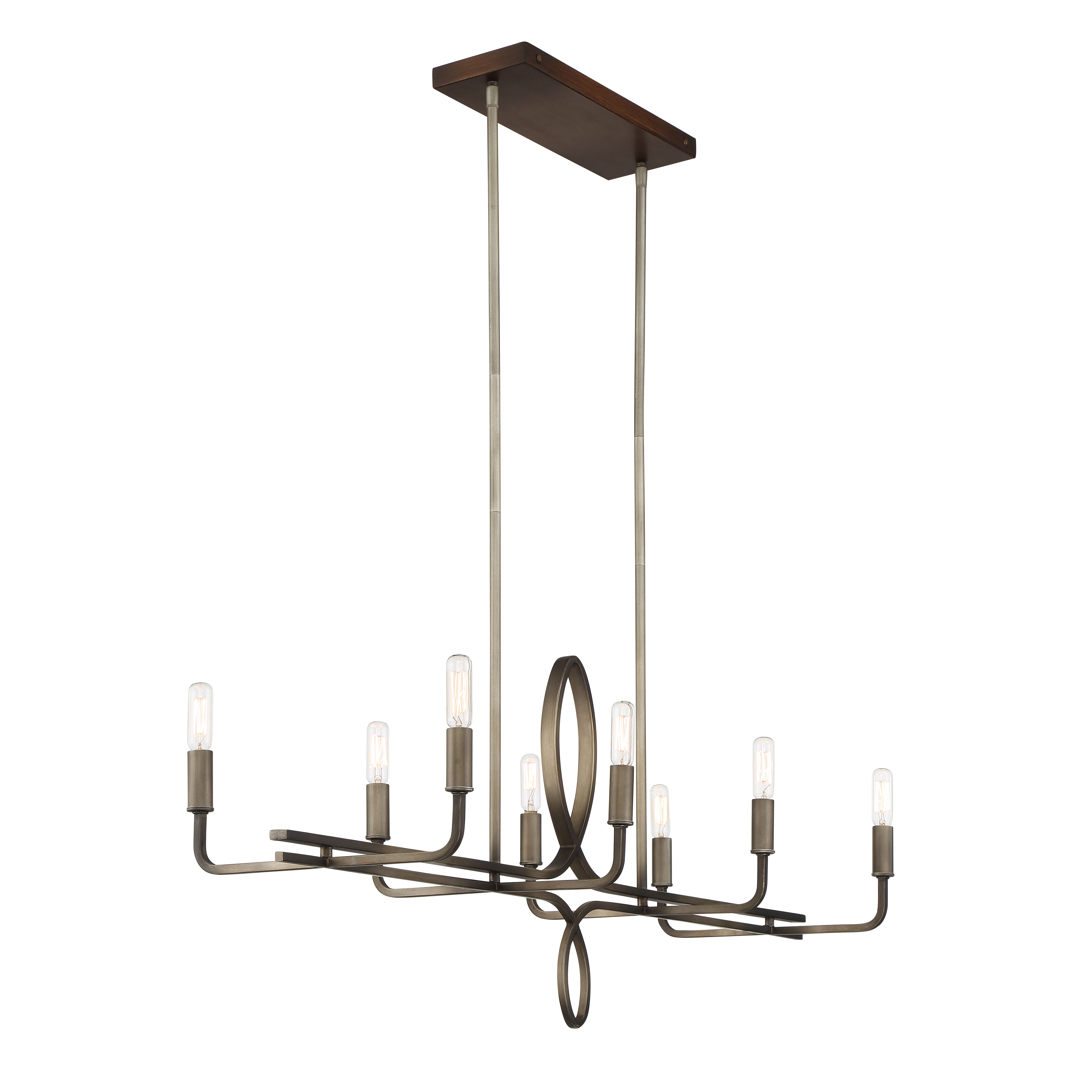 Yorkville 8 Light 42 inch Aged Darkwood/Silver Patina Island Light Ceiling Light
