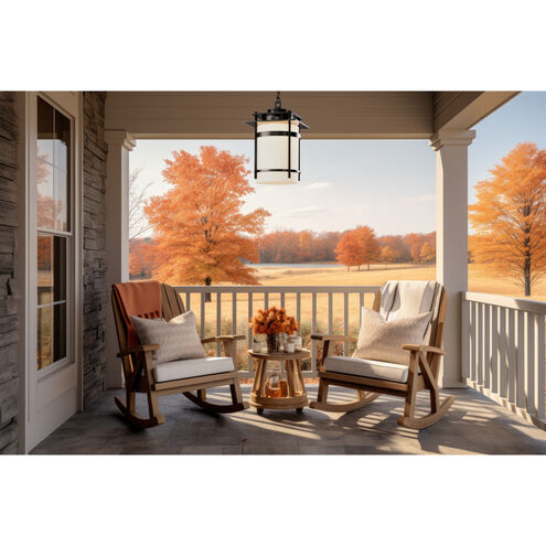 Banded 1 Light 14 inch Coastal Black Outdoor Ceiling Fixture, Large