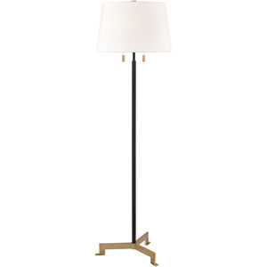 Hodges 62 inch 4.00 watt Matte Black and Aged Brass Floor Lamp Portable Light