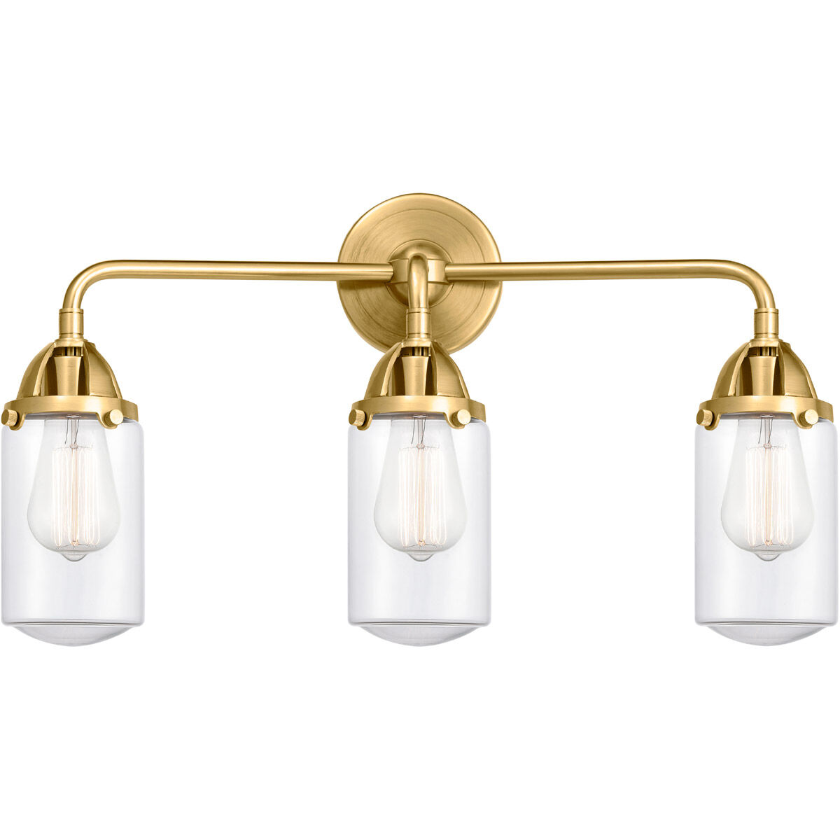 Nouveau 2 Dover LED 23 inch Satin Gold Bath Vanity Light Wall Light in Clear Glass