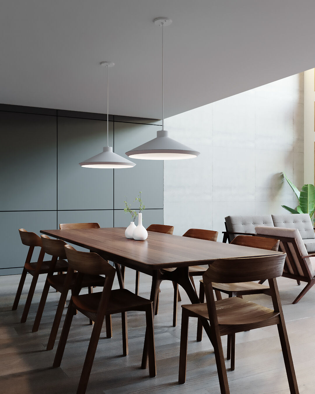 Koma LED 22 inch Satin White Pendant Ceiling Light in GU24