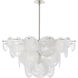 AERIN Loire 9 Light 37.25 inch Polished Nickel Chandelier Ceiling Light in White Strie Glass, Large