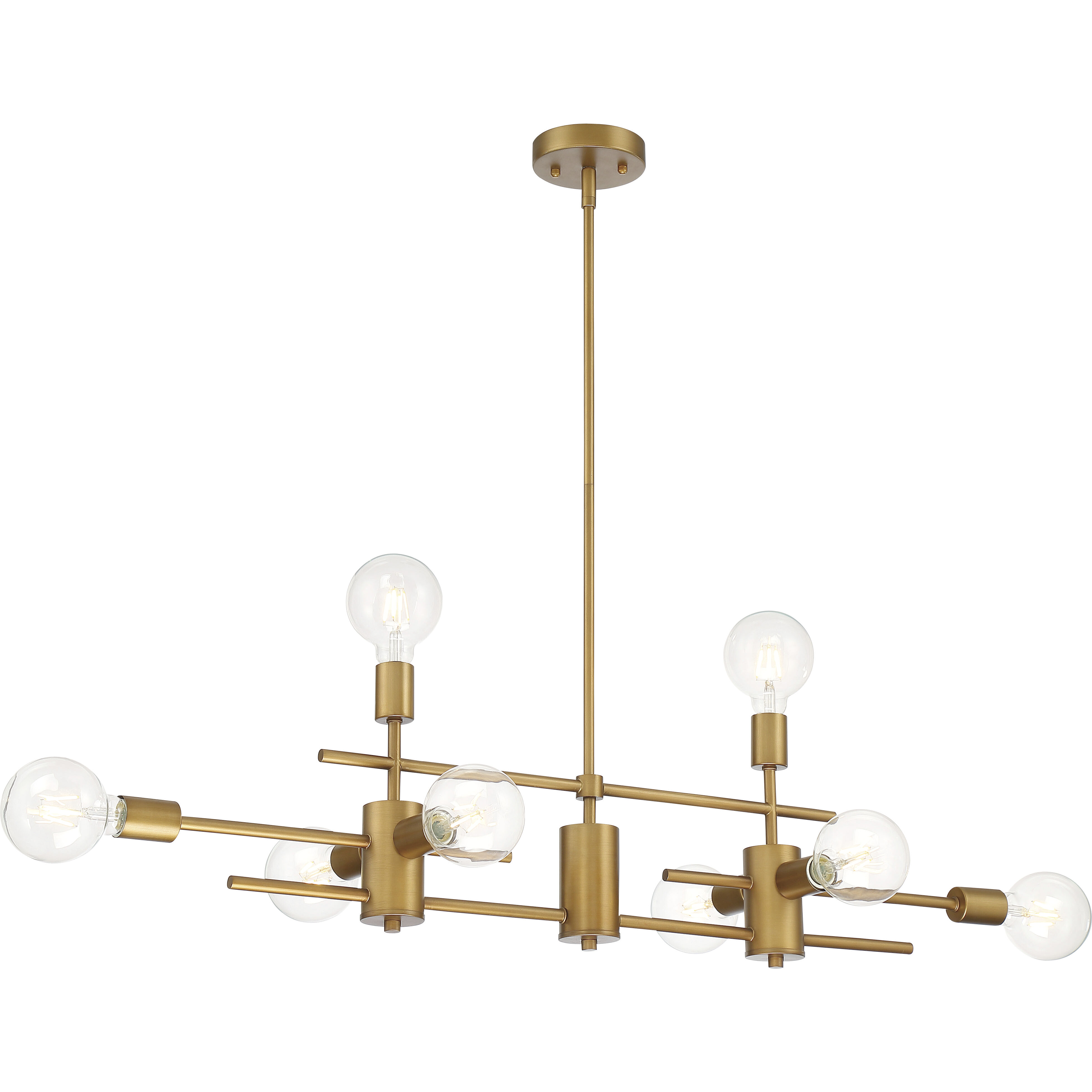 Delphi 8 Light 45 inch Aged Gold Island Pendant Ceiling Light