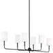Foxdale 6 Light 44 inch Midnight Black Linear Chandelier Ceiling Light