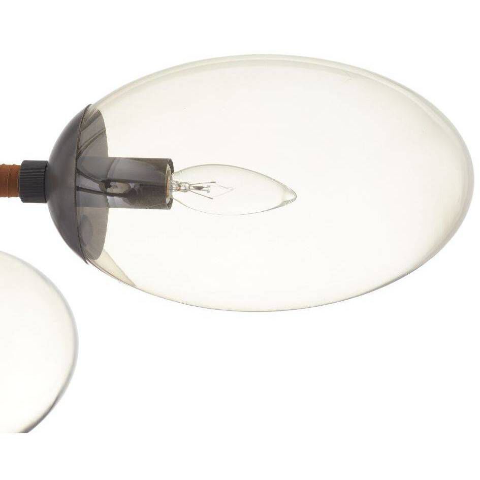 Falcon 6 Light 41 inch English Bronze and Cognac Leather Chandelier Ceiling Light