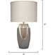 Landslide 32 inch 150 watt Matte Grey w/ Beige & White Drip Table Lamp Portable Light
