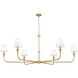 Tova 6 Light 65.75 inch Rubbed Brass Chandelier Ceiling Light