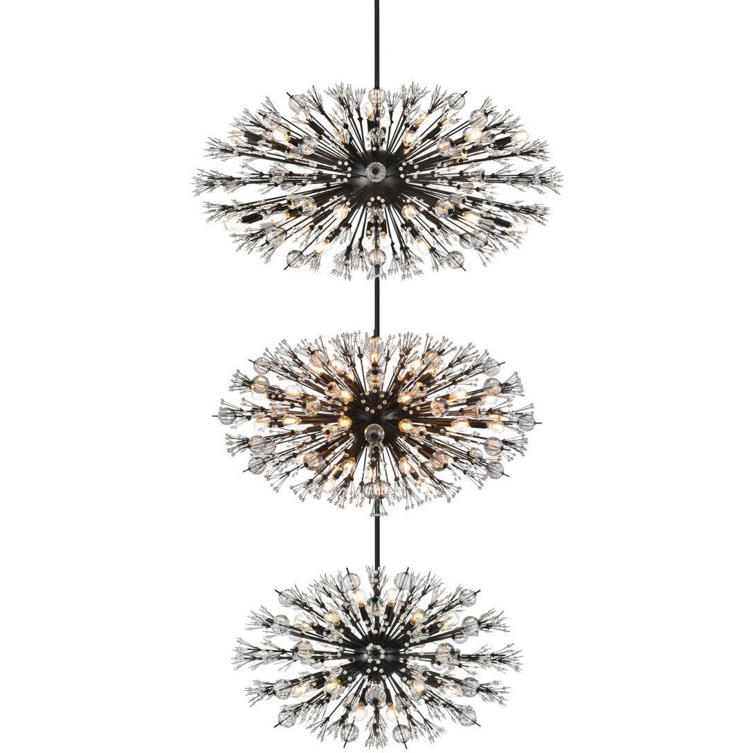 Vera 90 Light 50 inch Black Chandelier Ceiling Light