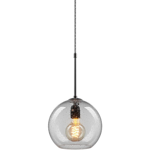 Bobo 1 Light 8.5 inch Matte Chrome Large Pendant Ceiling Light in Clear Glass