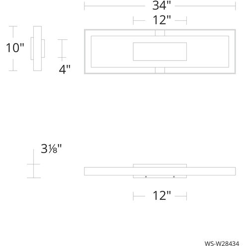 Boxie 1 Light 34 inch Black with Brushed Nickel Outdoor Wall Light