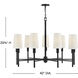 Fenwick 9 Light 42 inch Black Chandelier Ceiling Light