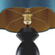 Dionne 33.46 inch 40 watt Piano Black and Turquoise Shade Table Lamp Portable Light