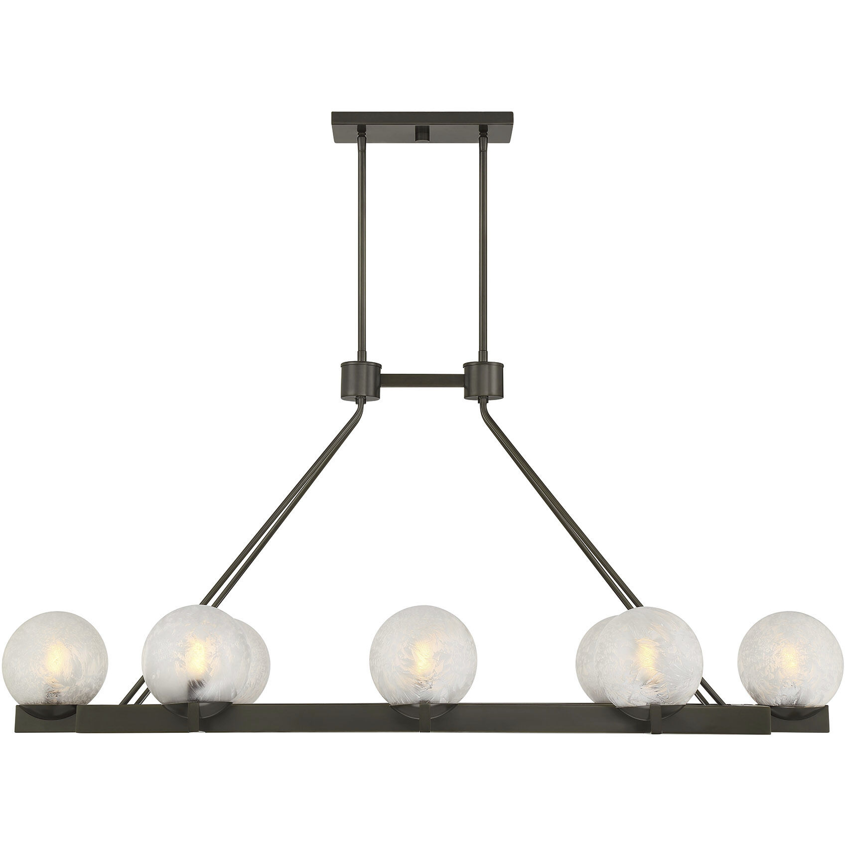 Darien Linear Chandelier Ceiling Light in Mediterranean Bronze