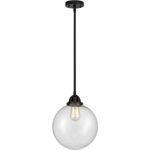 Nouveau 2 Beacon 1 Light 10 inch Matte Black Mini Pendant Ceiling Light in Incandescent, Seedy