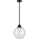 Nouveau 2 Beacon 1 Light 10 inch Matte Black Mini Pendant Ceiling Light in Incandescent, Seedy